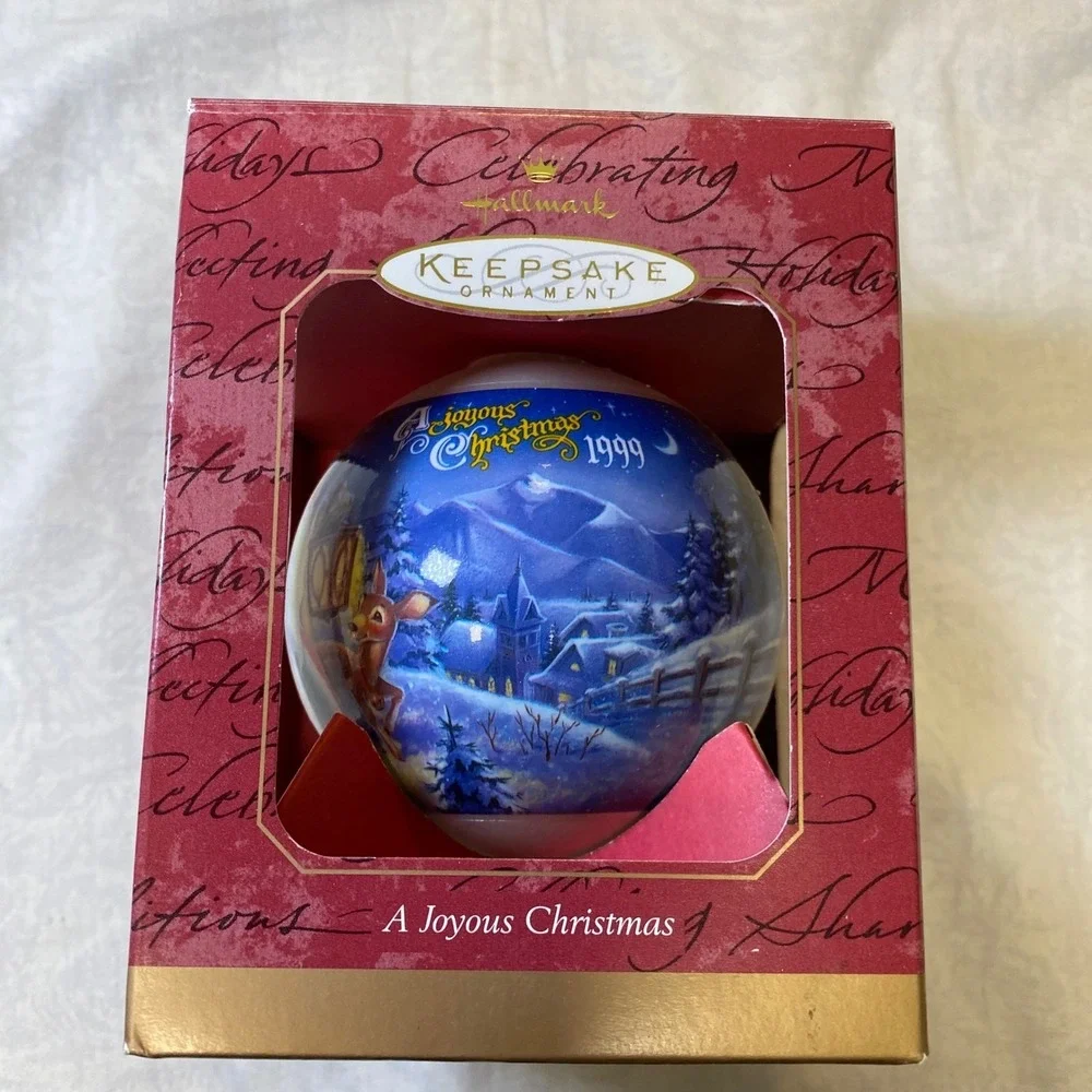 Hallmark‎ Keepsake Ornament A Joyous Christmas 1999 Glass Ball Ornament